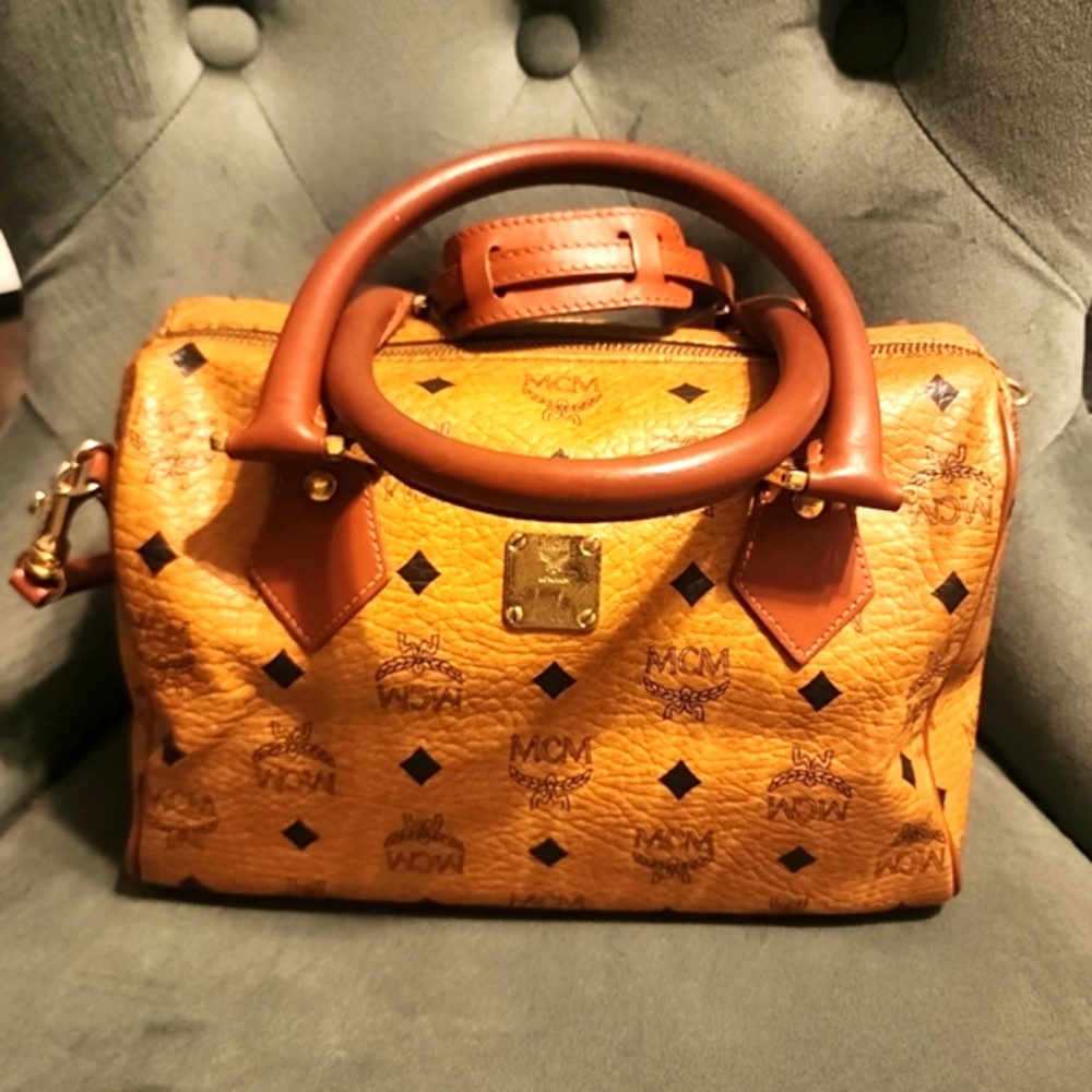 MCM Boston Bag in Cognac Vintage
